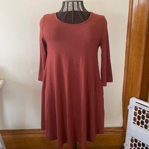 Burnt orange comfy dress with pockets